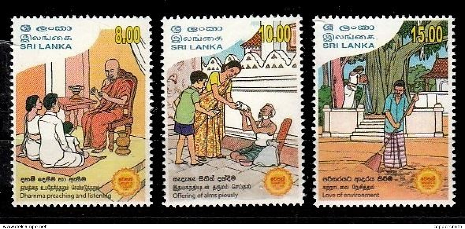 (1130) Sri Lanka  Culture / Religion / Temples / Vesak / 2017  ** / Mnh  Michel 2146-48 - Sri Lanka (Ceilán) (1948-...)