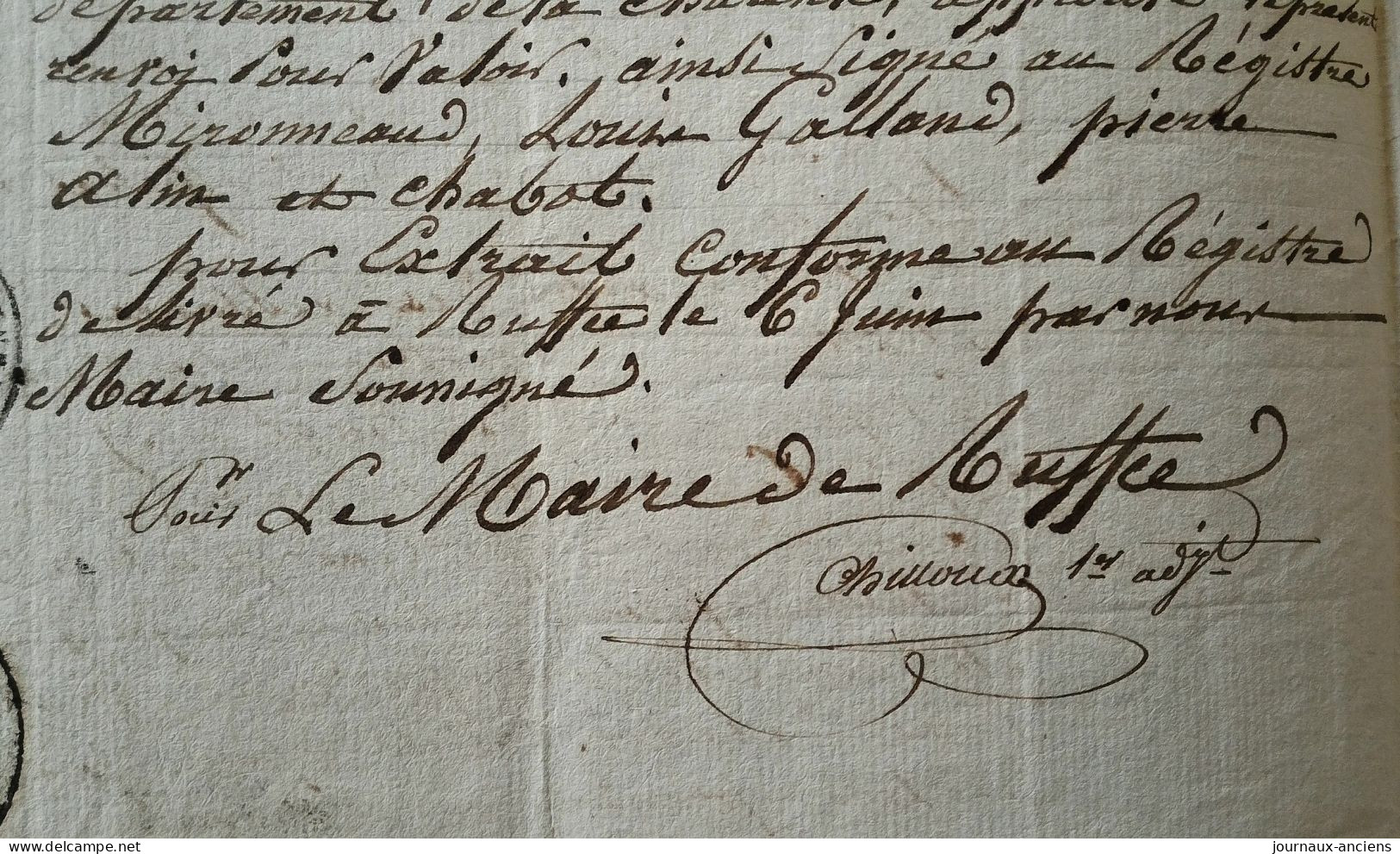 RUFFEC  ( 16 ) - DÉPARTEMENT DE LA CHARENTE - ACTE DE MARIAGE - L'AN II DE LA RÉPUBLIQUE - Historical Documents