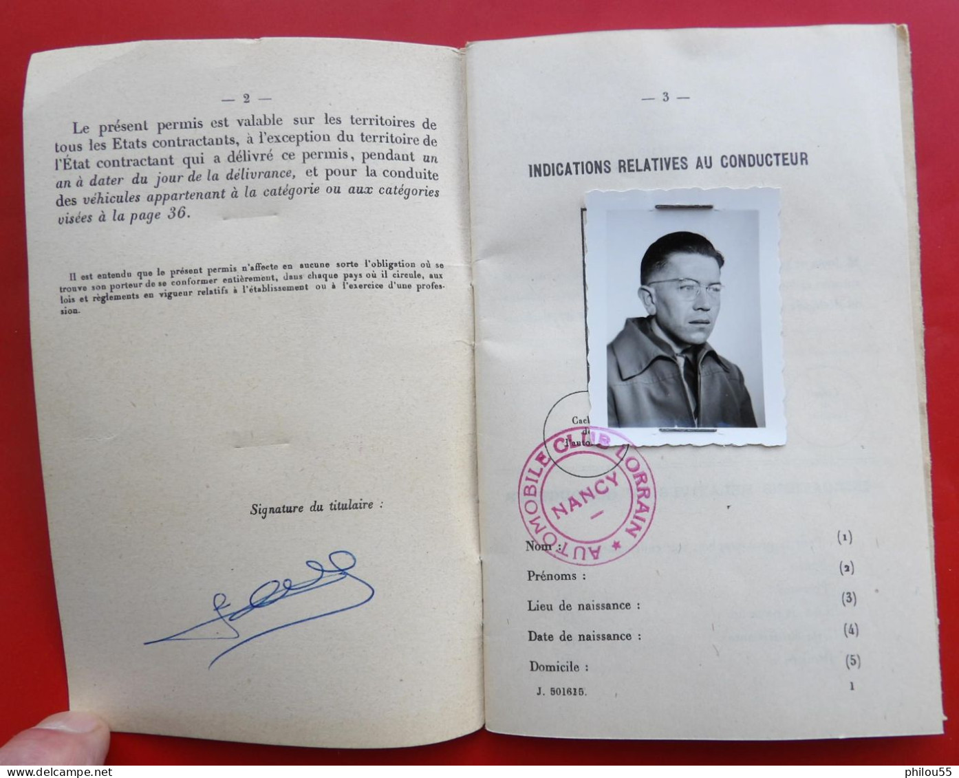 55 SAINT MIHIEL 1958 PERMIS INTERNATIONAL DE CONDUIRE Tampons ACL  Timbres Fiscaux 1 An - Historical Documents