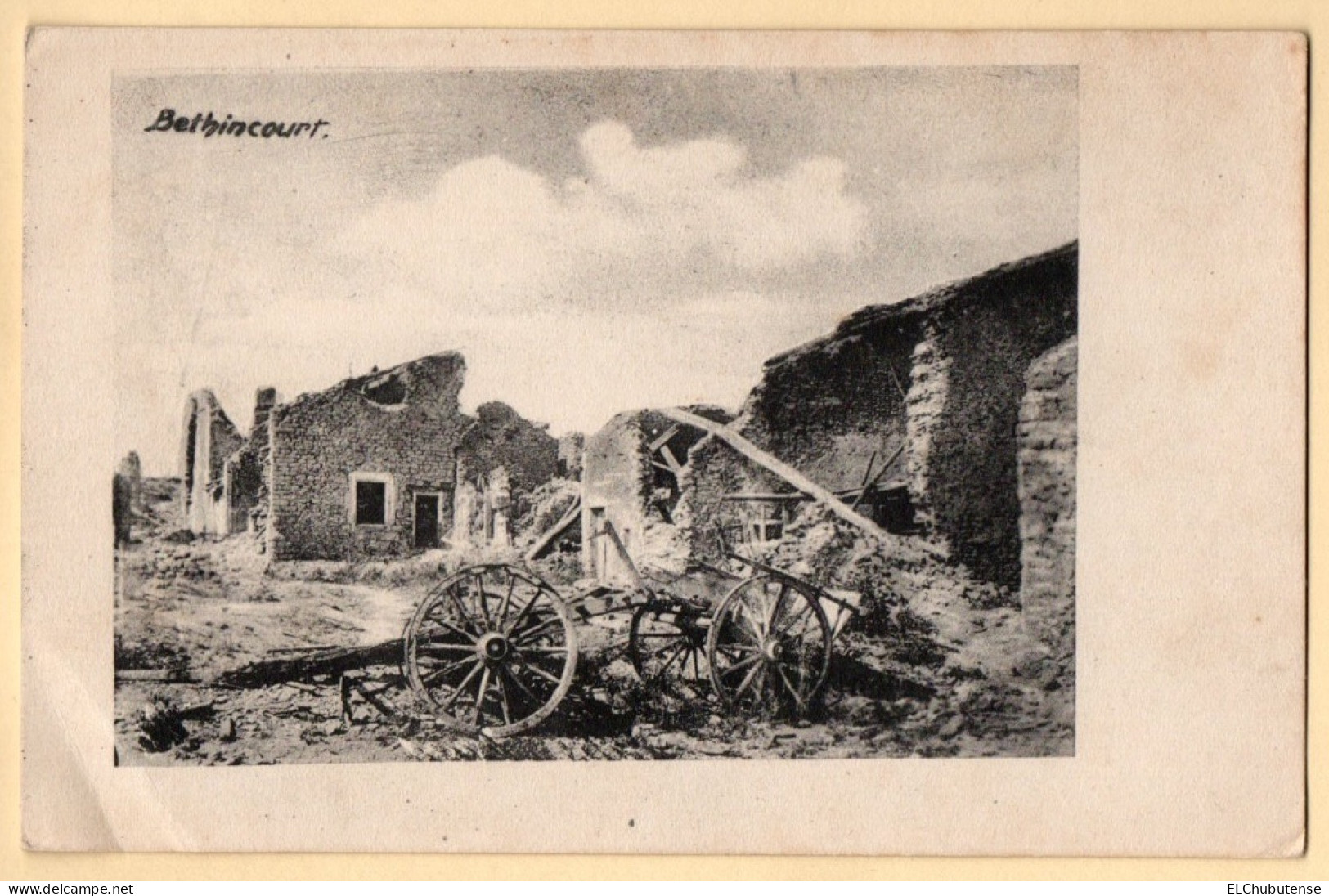 Cpa Vue Ruines Maisons Village Béthincourt - Meuse Guerre 14-18 - Feldpost WW1 - Other & Unclassified