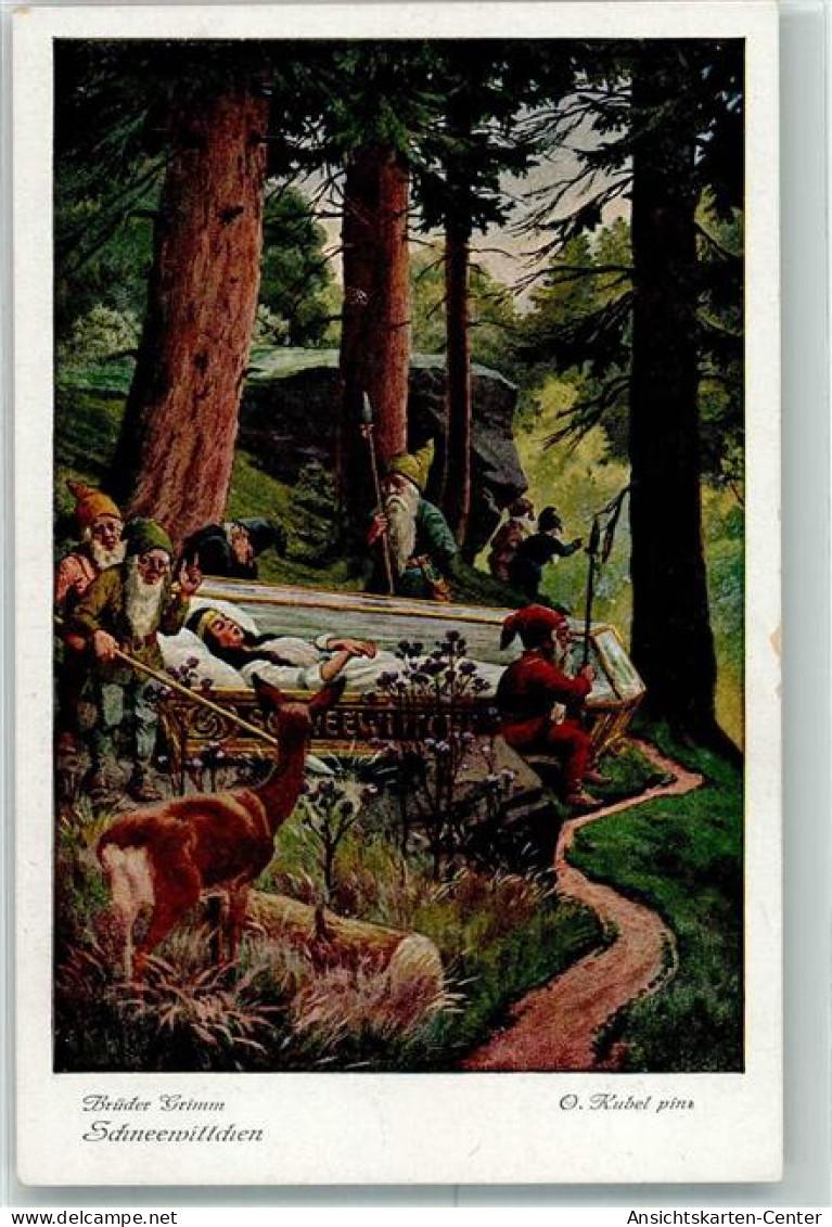 39650704 - Sign. Kubel O. Sieben Zwerge Reh Brueder Grimm Uvachrom Serie 147 Nr.3861 - Fairy Tales, Popular Stories & Legends