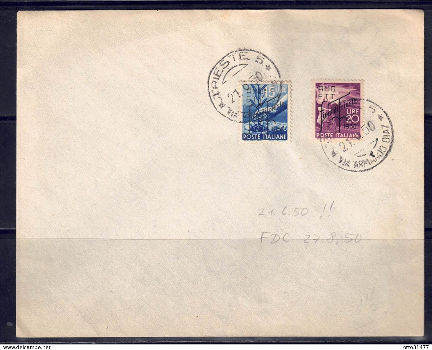 Italien / Triest Zone A - 1950 - Messe In Triest, Nr. 112 - 113 Mit Frühentwertung (21.6.50) - Poststempel