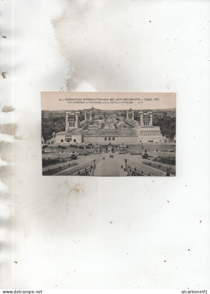 PARIS - Exposition Internationale Des Arts Décoratifs 1925 -Vue D'ensemble De L'esplanade Prise De L'Hôtel Des Invalides - Expositions