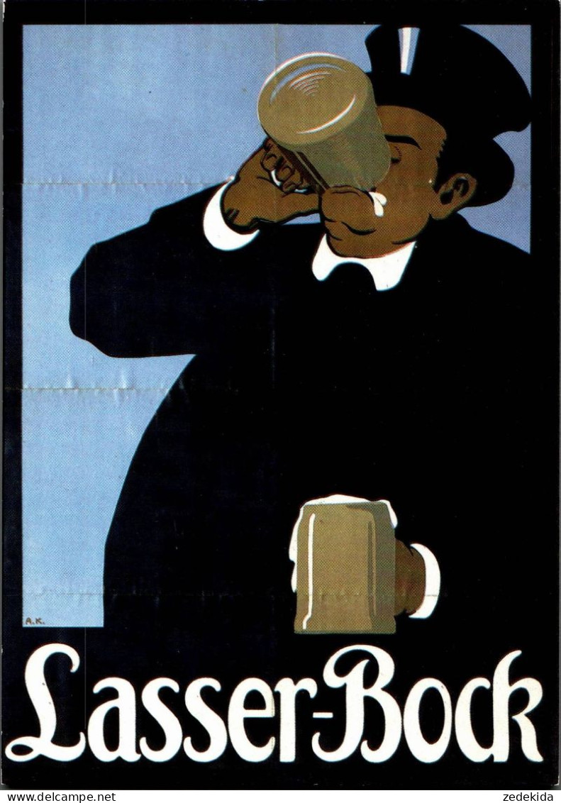 H1360 - TOP Bier Lasser Bock Bockbier Werbekarte Werbung Plakat - A. Kusche - Gavel Verlag - Publicité