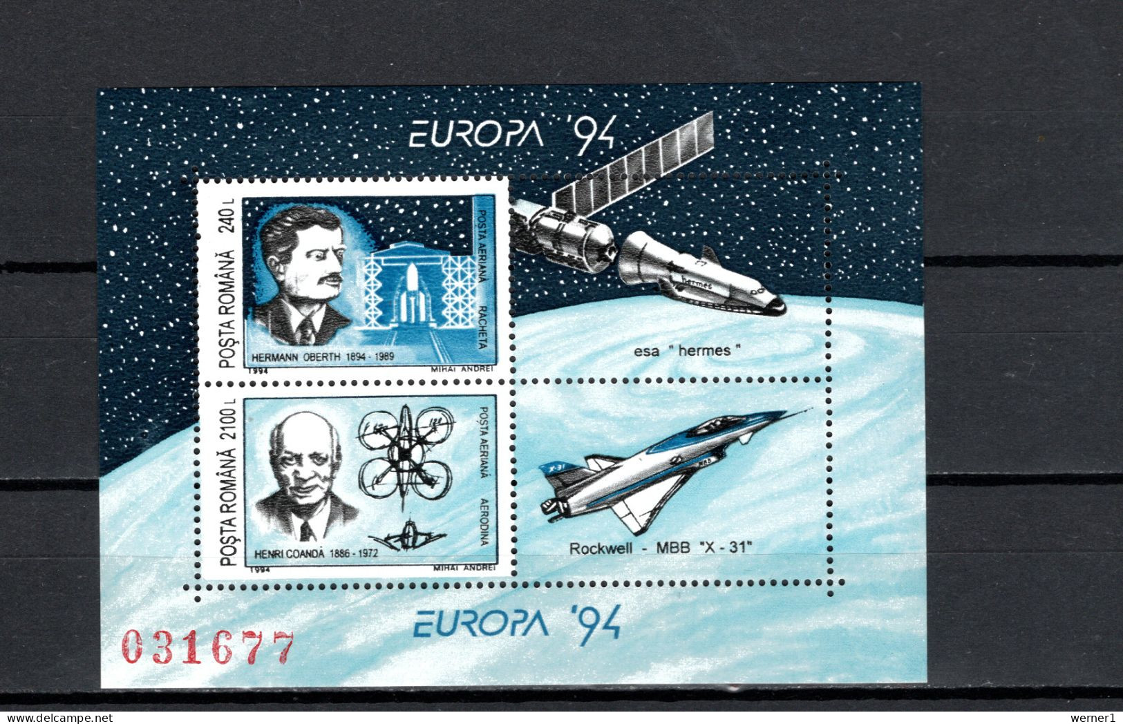 Romania 1994 Space, Europa CEPT S/s MNH - Europa