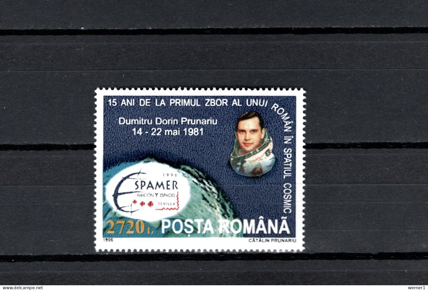 Romania 1996 Space, Espamer '96 Sevilla, Dumitru Prunariu Stamp From S/s MNH - Europa