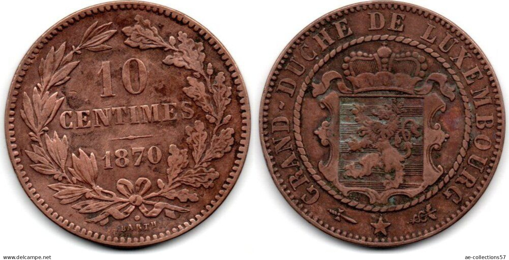 MA 32421 / Luxembourg 10 Centimes 1870 TB+ - Luxemburgo