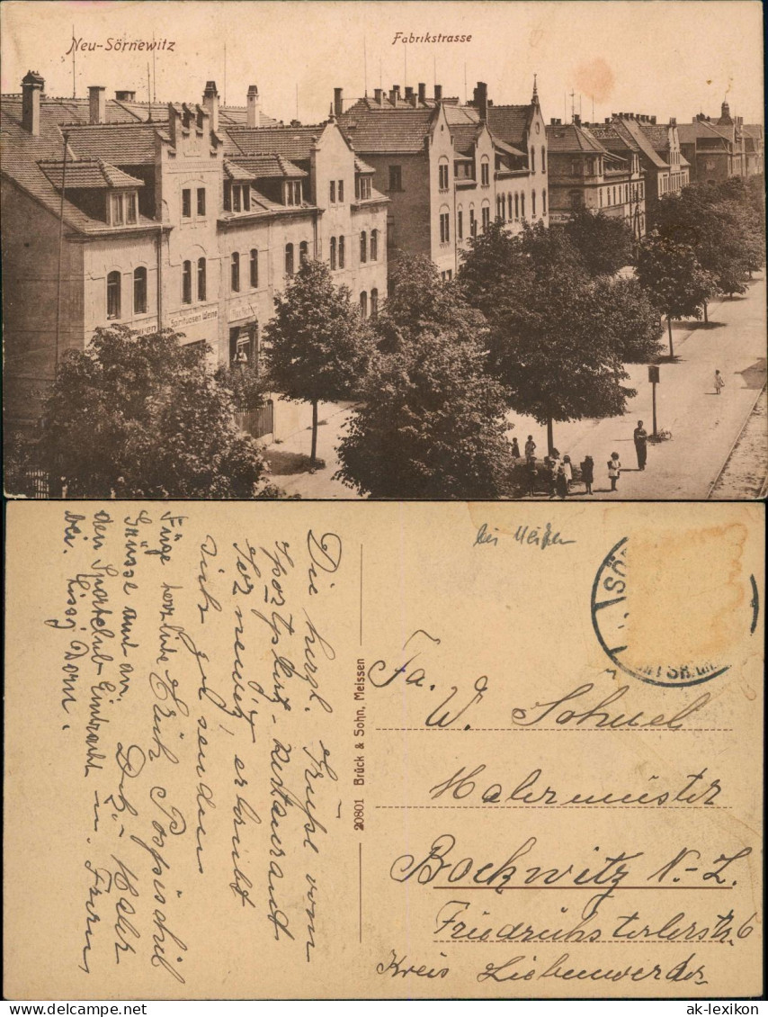 Ansichtskarte Sörnewitz-Coswig (Sachsen) Neu-Sörnewitz Fabrikstrasse 1921 - Coswig