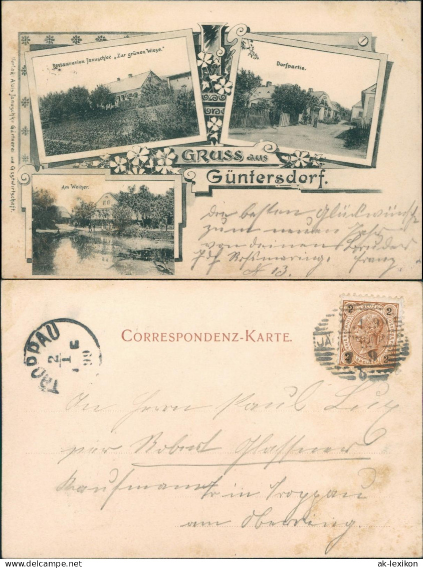 Jägerndorf Krnov Krnów  3 Bild Güntersdorf Güntersdorf Mährisch Schlesien 1899 - Czech Republic