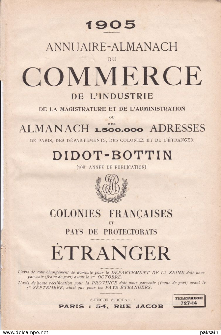 COSTA-RICA 4 Pages Annuaire Commerce DIDOT-BOTTIN 1905 étranger Amérique Du Sud San José Cartago Heredia Etc... - Historical Documents