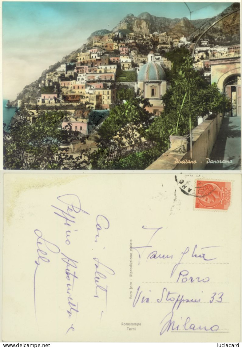 POSITANO -SALERNO -PANORAMA -ACQUERELLATA - Salerno