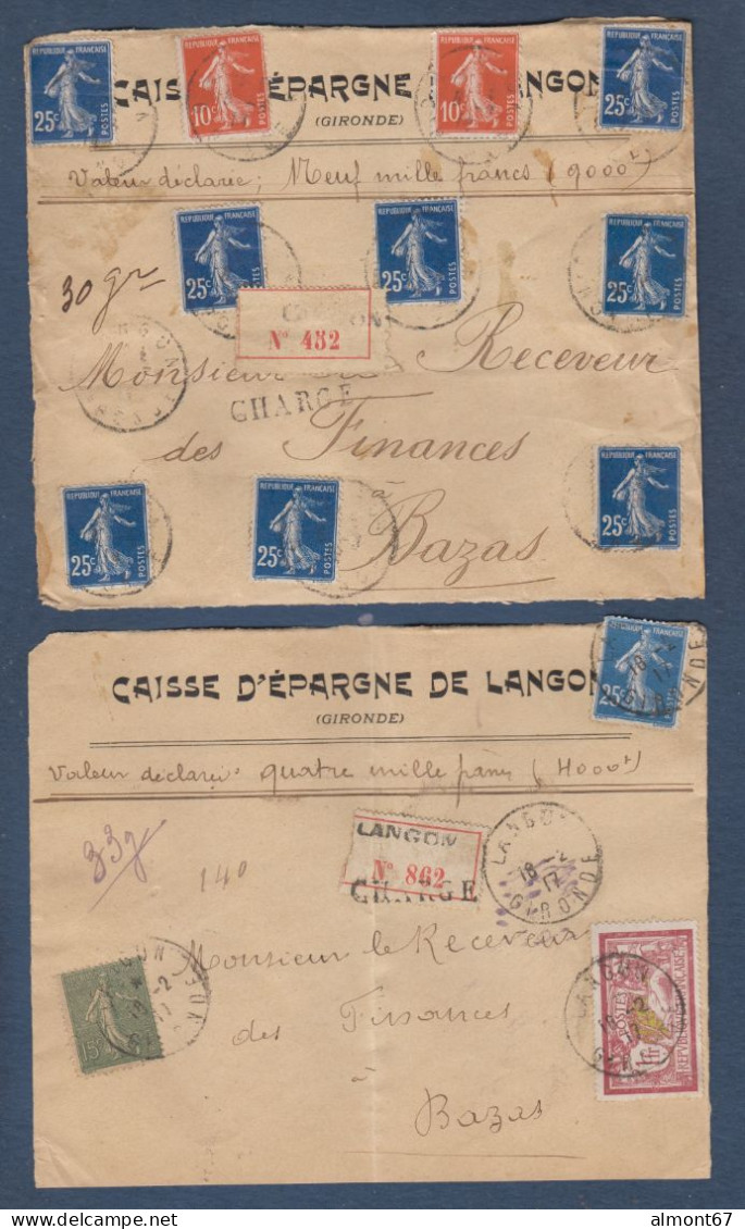 Lot De 8 Devants De Lettres Chargées - Lettres & Documents