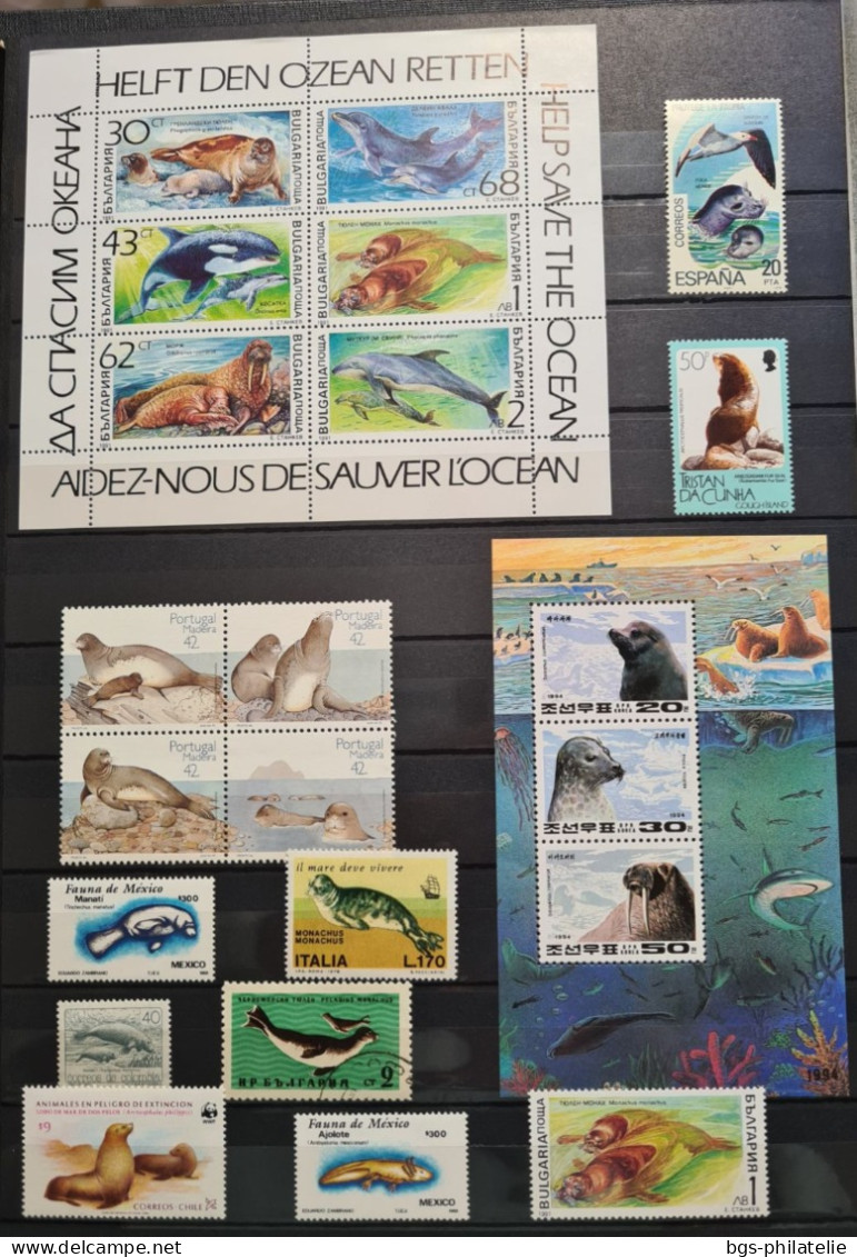 Collection De Timbres Sur Le Thème Des Animaux Marins. - Sammlungen (ohne Album)