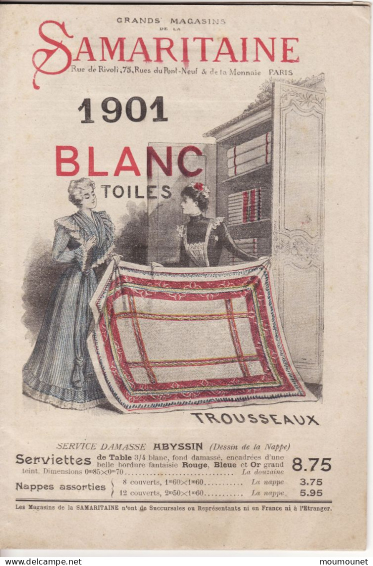 Samaritaine. Catalogue 1901. 40 Pages Avec échantillons De Tissus - Advertising