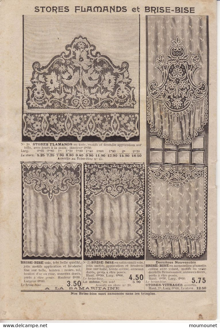 Samaritaine. Catalogue 1901. 40 Pages Avec échantillons De Tissus - Publicités
