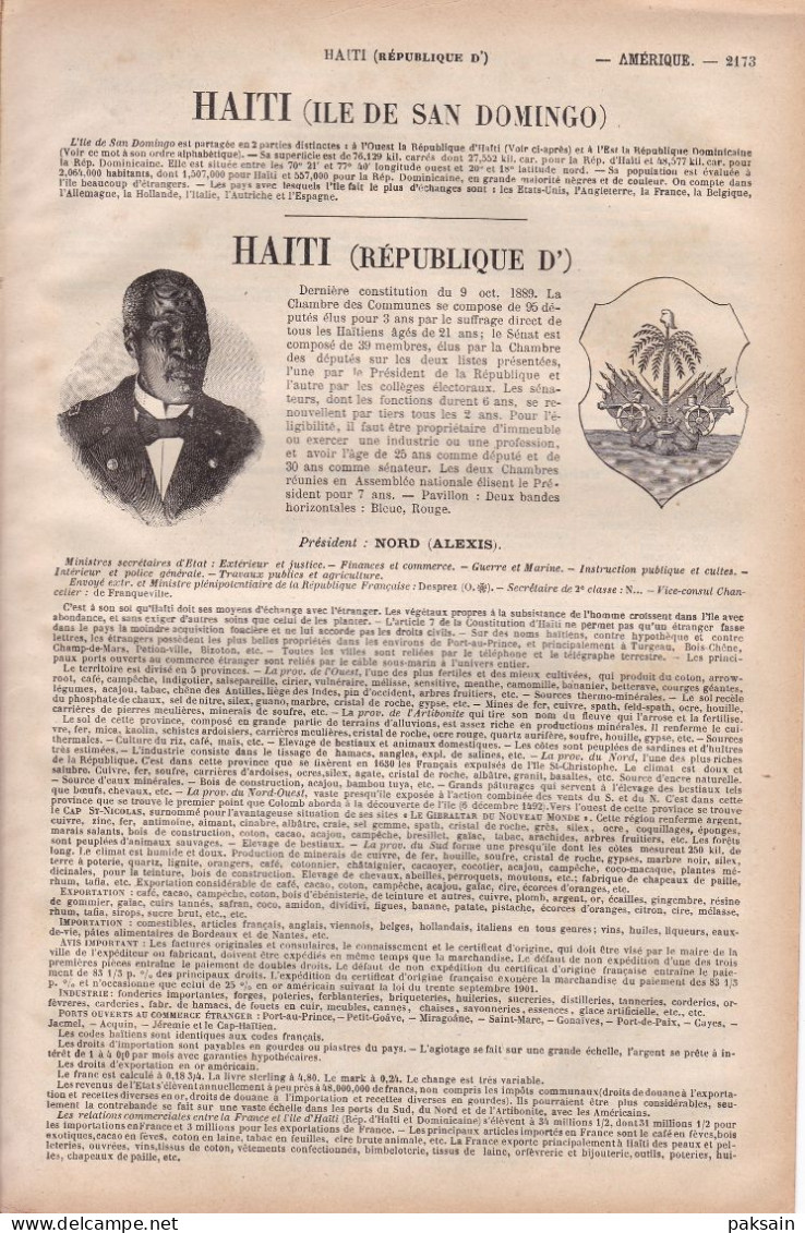 HAITI 8 Pages Annuaire Commerce DIDOT-BOTTIN 1905 étranger Amérique Du Sud Port-au-Prince Cap-Haitien Les Cayes - Documentos Históricos