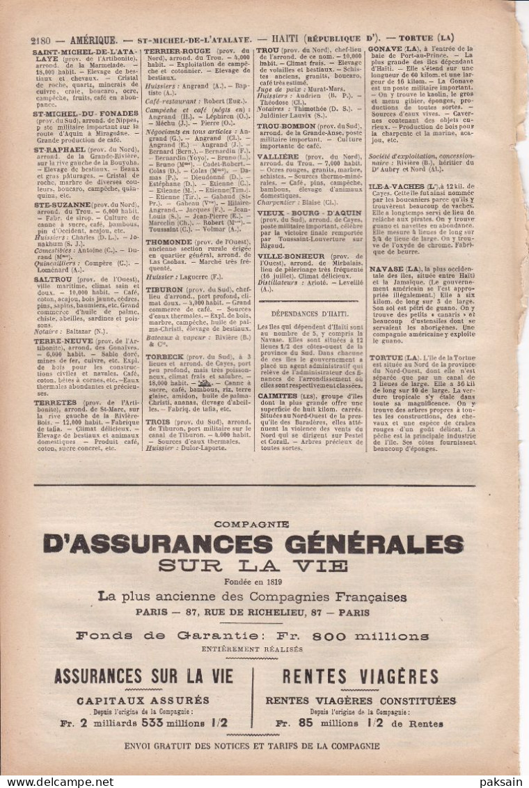 HAITI 8 Pages Annuaire Commerce DIDOT-BOTTIN 1905 étranger Amérique Du Sud Port-au-Prince Cap-Haitien Les Cayes - Historical Documents