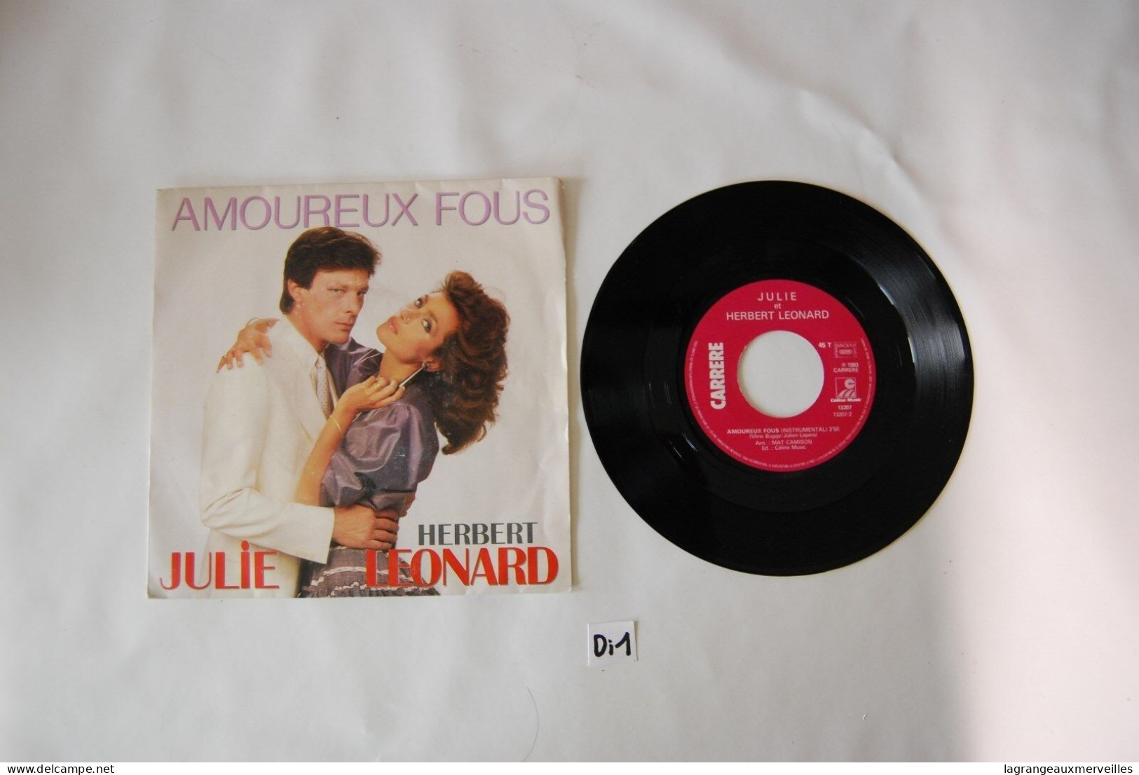 Di1- Vinyl 45 T - Herbert Leonard - Amoureux Fous - Otros - Canción Francesa