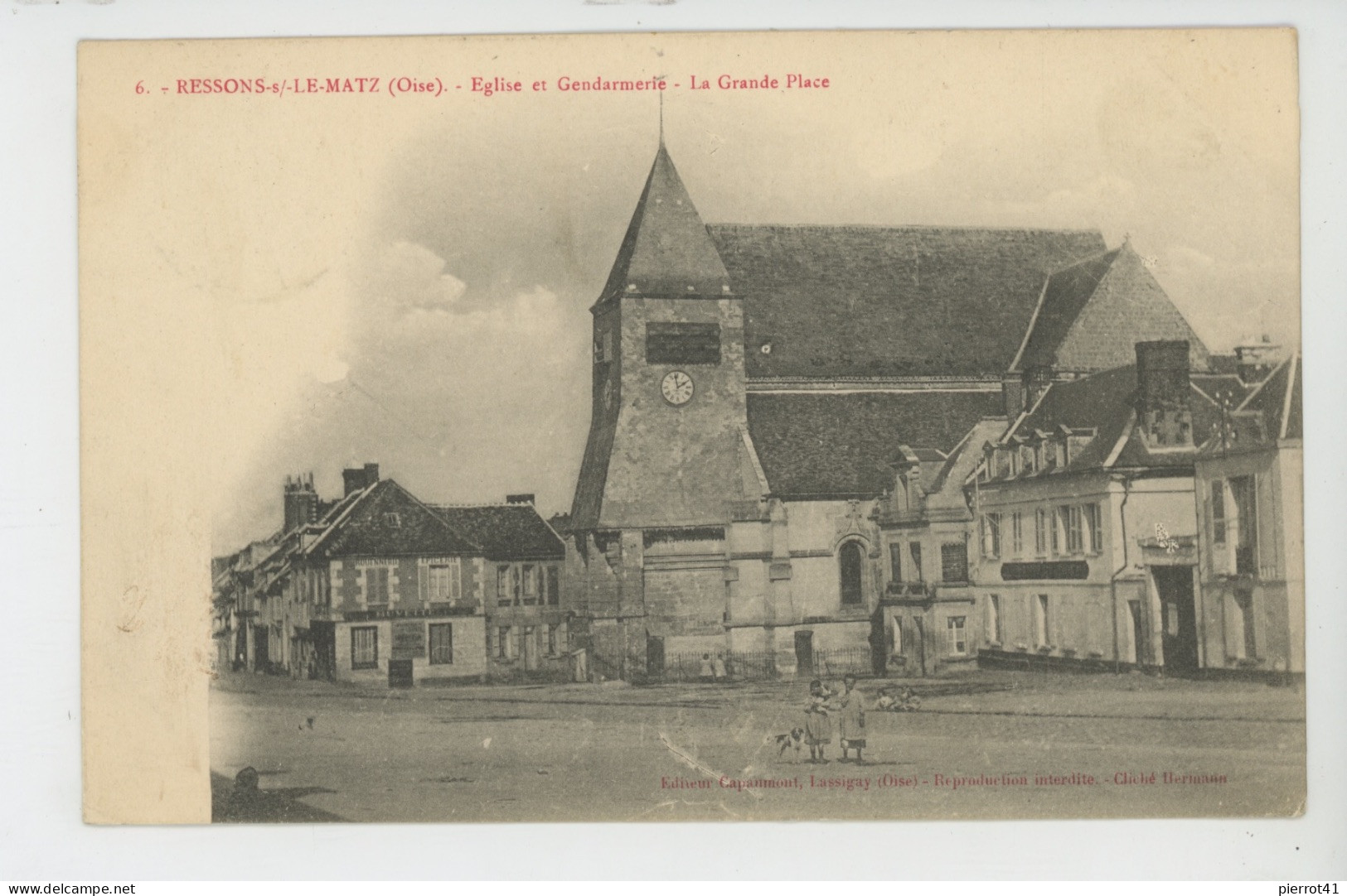 RESSONS SUR MATZ - Église Et Gendarmerie - La Grande Place - Ressons Sur Matz