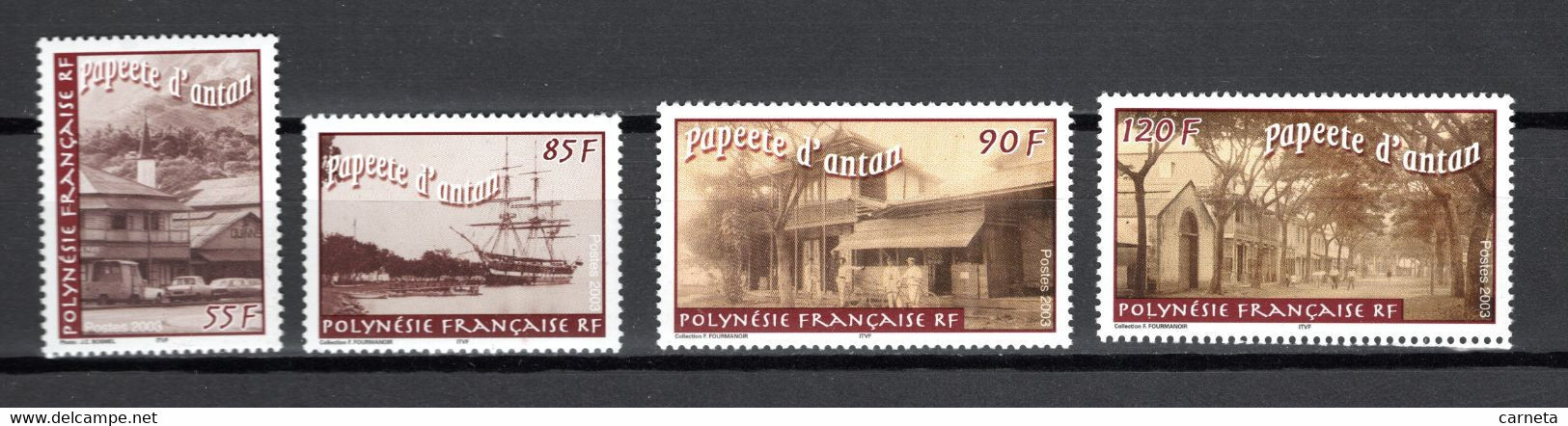 POLYNESIE  N°  685 à 688   NEUFS SANS CHARNIERE COTE 9.50€   PAPEETE AUTREFOIS BATEAUX MAISON - Ungebraucht