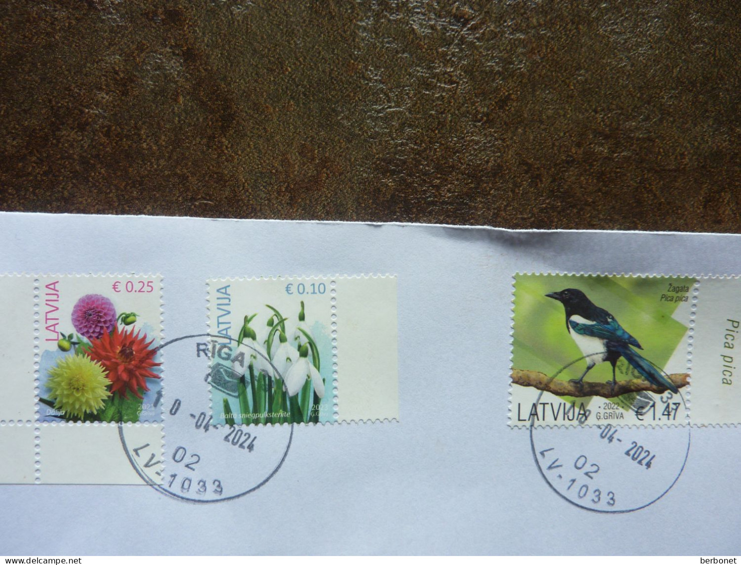 2024   3 Stamps Used On A Letter - Latvia