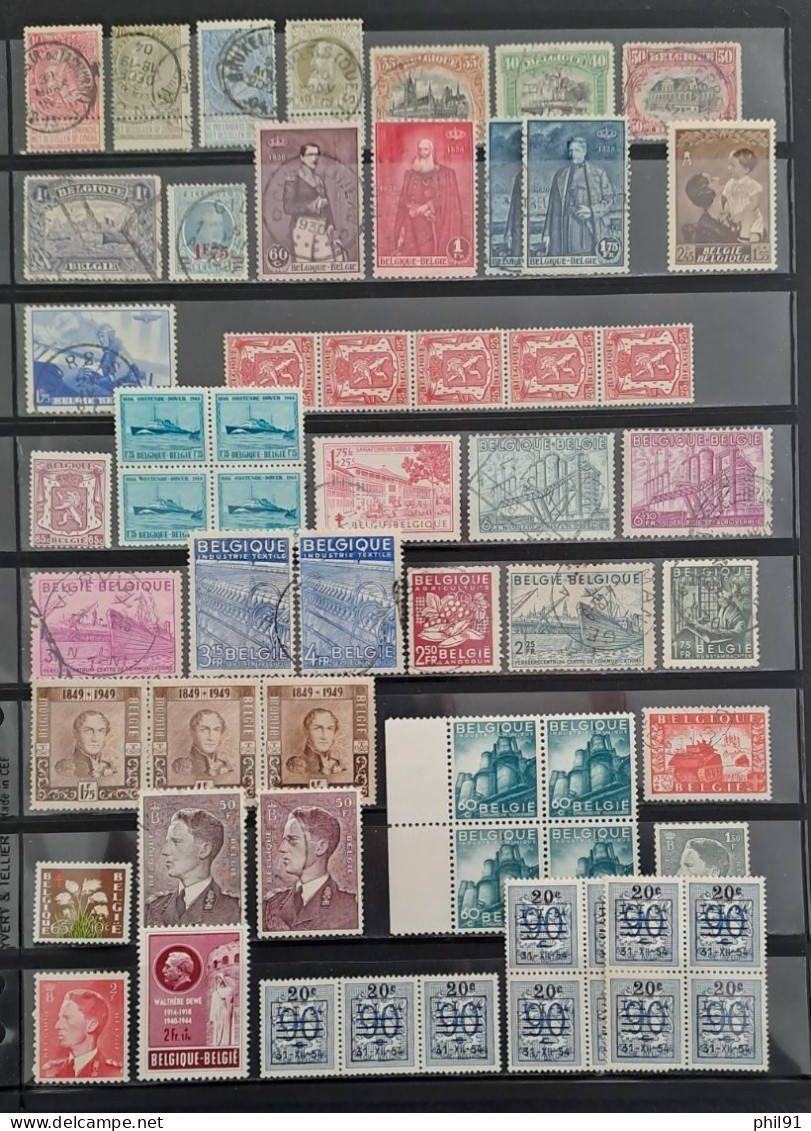 BELGIQUE    Lot De Timbres Oblitérés Et Neufs Entre Les Années 1899 Et 1981 - Collections