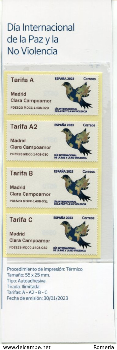 Espagne - 2023 - Dia Internacional De La Paz Y La No Violencia - Machine Labels [ATM]