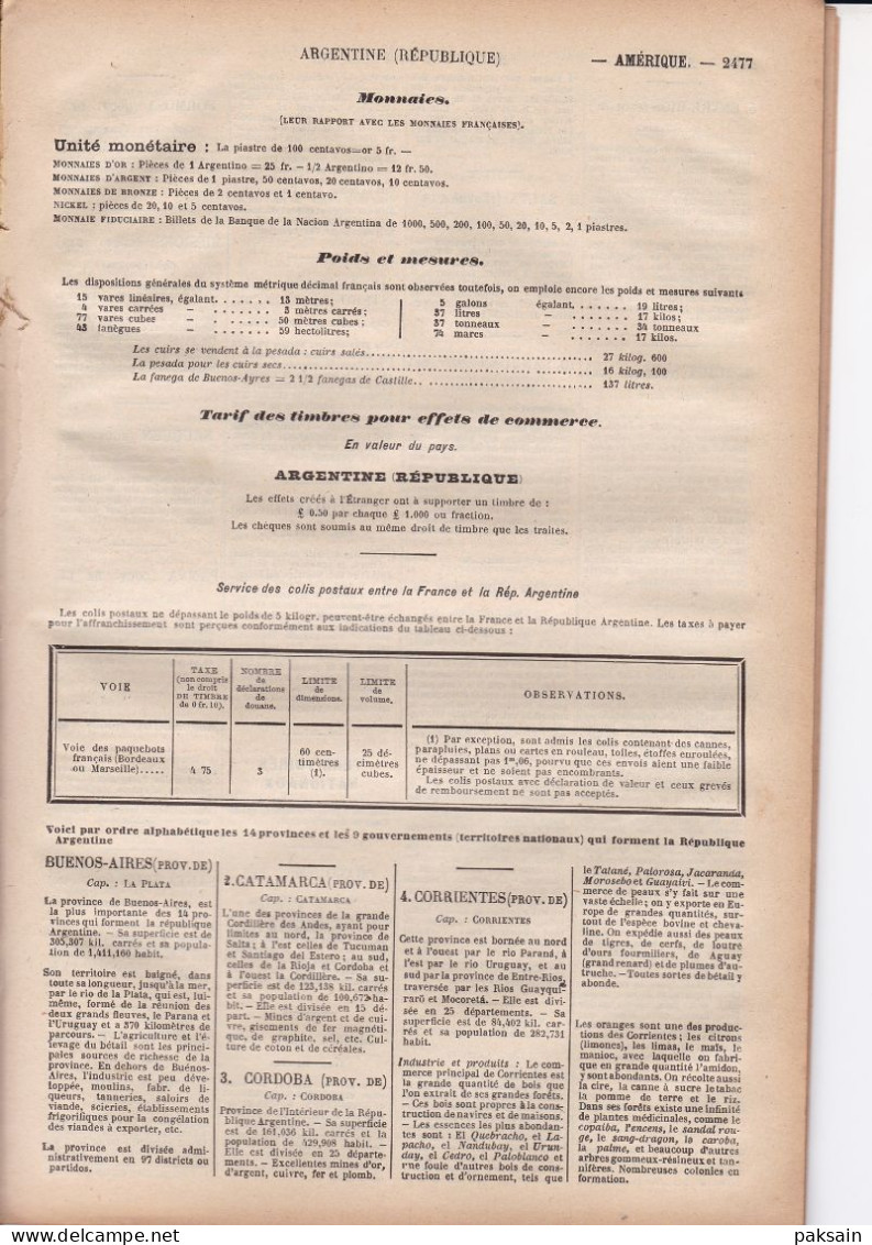 ARGENTINE 62 Pages Annuaire Commerce DIDOT-BOTTIN 1905 étranger Argentina Buenos-Aires La Plata Etc.... - Historical Documents