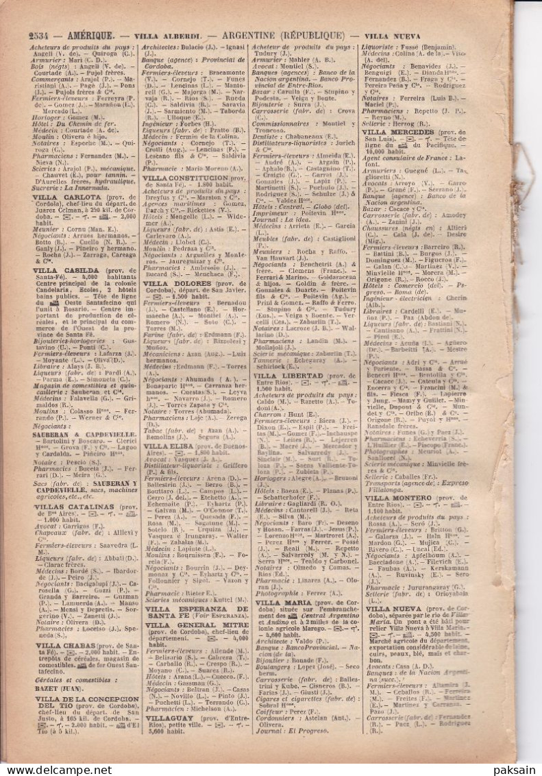 ARGENTINE 62 pages Annuaire Commerce DIDOT-BOTTIN 1905 étranger Argentina Buenos-Aires La Plata etc....