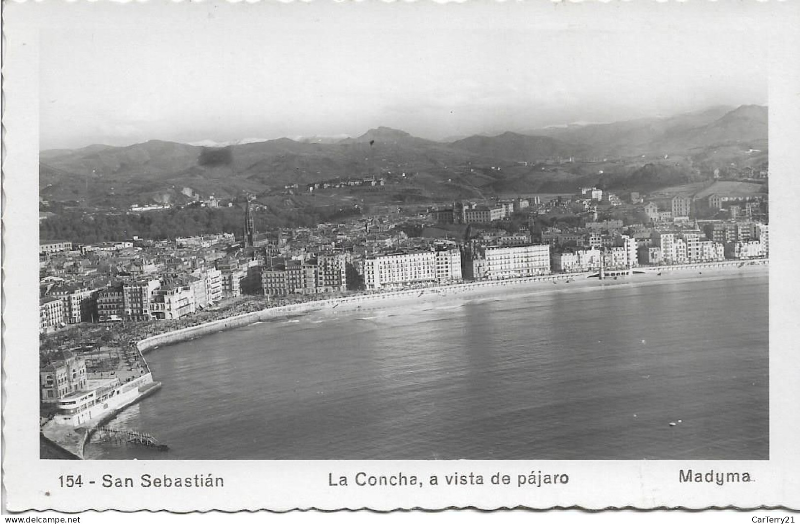 CPSM. ESPAGNE. SAN SEBASTIAN. LA CONCHA. VUE AERIENNE. - Guipúzcoa (San Sebastián)