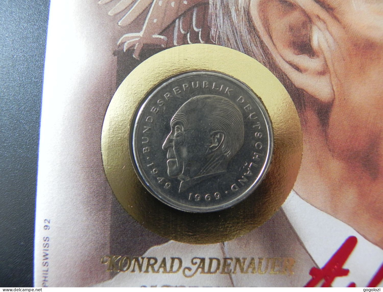 Deutschland Germany 2 Mark 1987 J - Konrad Adenauer - Numis Letter 1992 - 2 Marcos