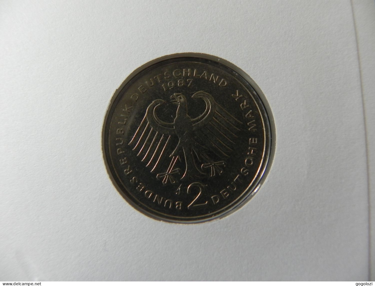 Deutschland Germany 2 Mark 1987 J - Konrad Adenauer - Numis Letter 1992 - 2 Marcos