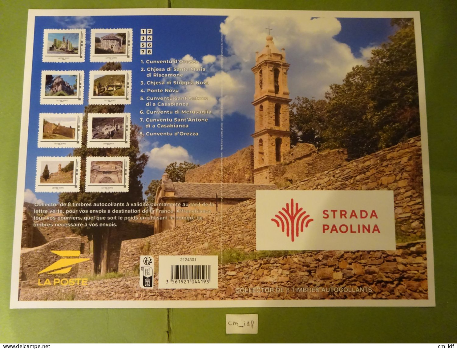 FRANCE 2024 COLLECTOR " STRADA PAOLINA " 8 Timbres Lettre Verte Autocollants CORSE - Collectors