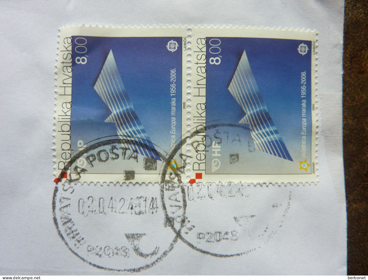 2024  2 Stamps Used On A Letter - Croatia