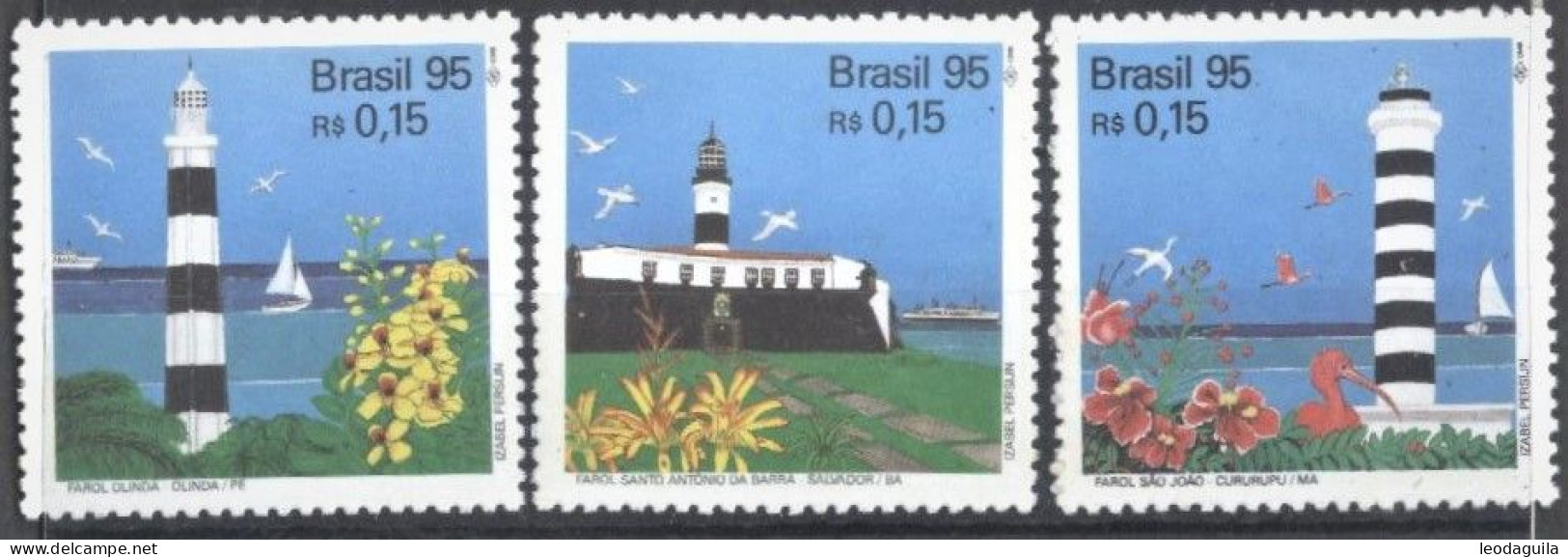 BRAZIL #2550-2  -  LIGHTHOUSES  - LEUCHTTURM  - PHARO - FAROS - 3v 1995 - Mint - Ungebraucht