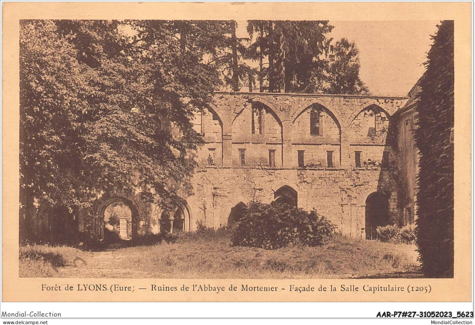 AARP7-0564 - FORET DE LYONS - Ruines De L'Abbaye De Mortemer - Facade De La Salle - Lyons-la-Forêt