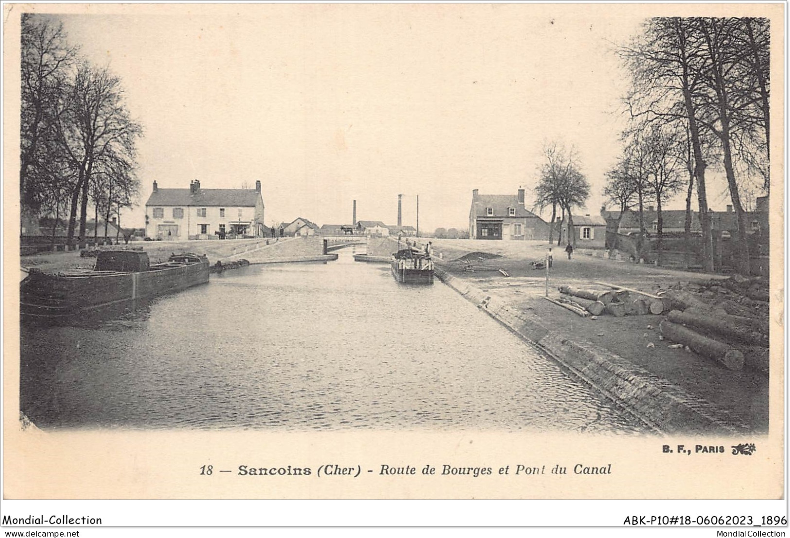 ABKP10-18-0949 - SANCOINS - Route De BOURGES Et Pont Du Canal PENICHE - Sancoins