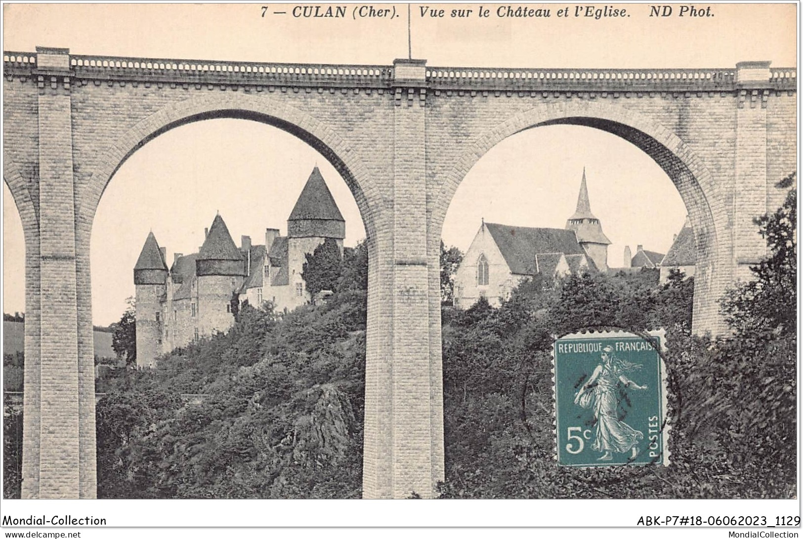 ABKP7-18-0566 - CULAN - Vue Sur Le Chateau Et L'Eglise - Culan
