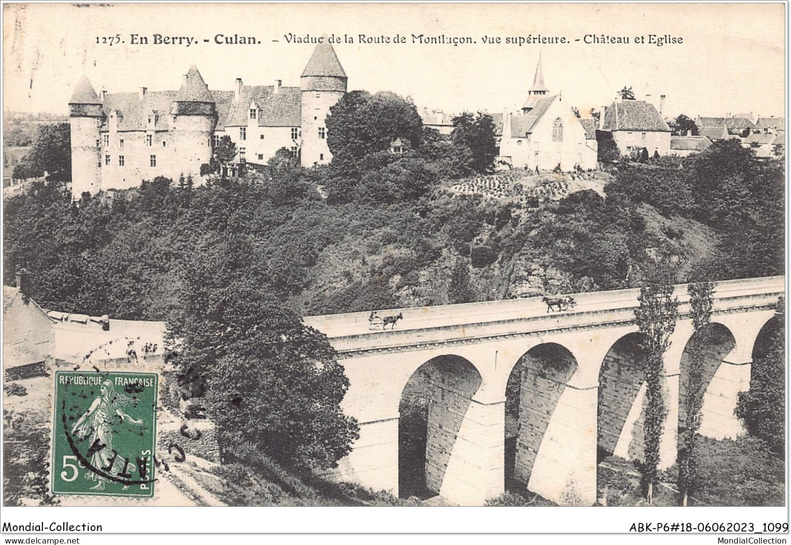 ABKP6-18-0551 - CULAN - Viaduc De La Route De Montlacon - Vue Superieur - Chateau Et Eglise - Culan