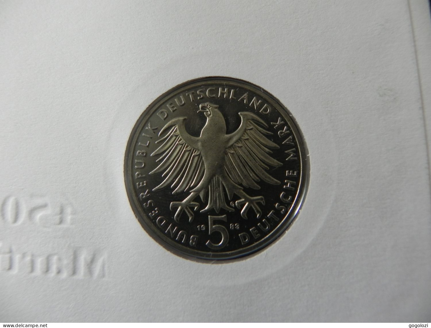 Deutschland Germany 5 Mark 1983 G - Todestag Martin Luther - Numis Letter 1996 - 5 Mark
