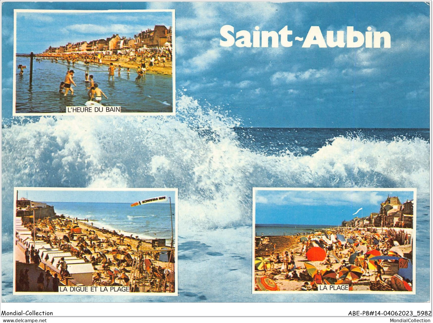ABEP8-14-0712 - SAINT-AUBIN - L'Heure Du Bain - La Digue Et La Plage - La Plage - Saint Aubin