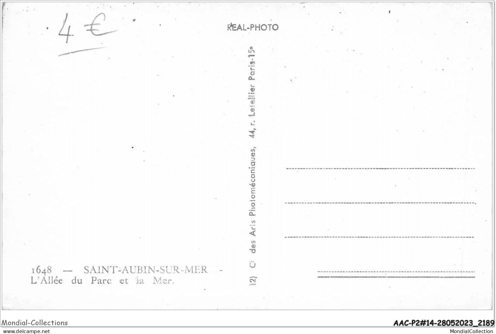 AACP2-14-0176 - SAINT-AUBIN-SUR-MER - L'Allee Du Parc Et La Mer  - Saint Aubin