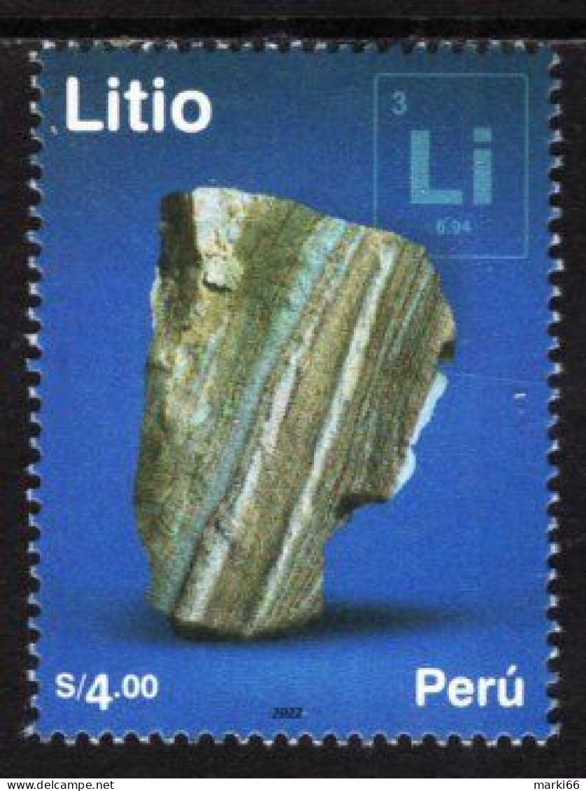 Peru - 2022 - Minerals - Lithium - Mint Stamp - Peru