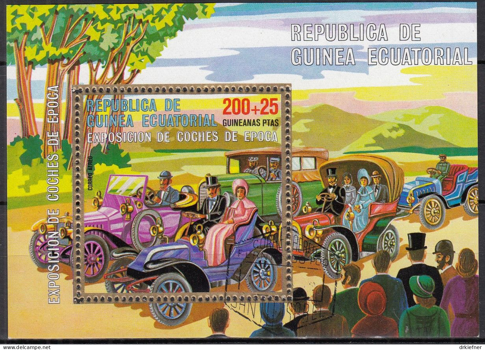 ÄQUATORIAL-GUINEA  Block 228, Gestempelt, Historische Automobile: Autocorso, 1976 - Guinea Equatoriale