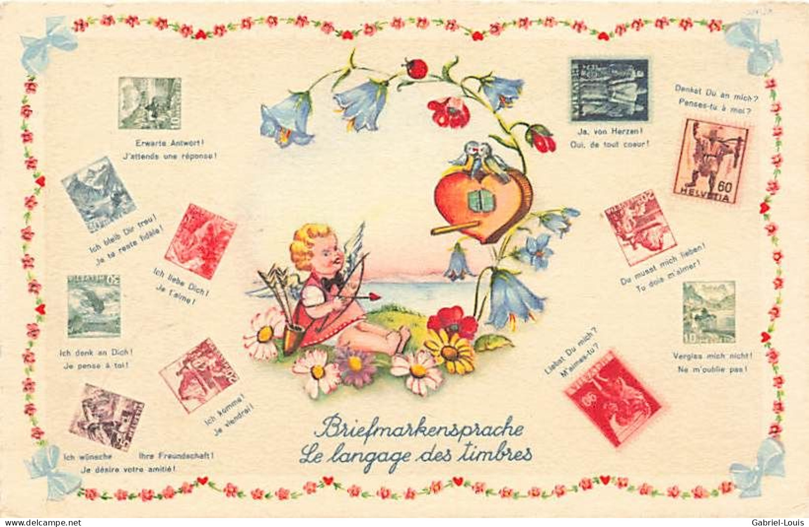 Le Langage Des Timbres Briefmarkensprache Helvetia Schweiz Suisse - Timbres (représentations)