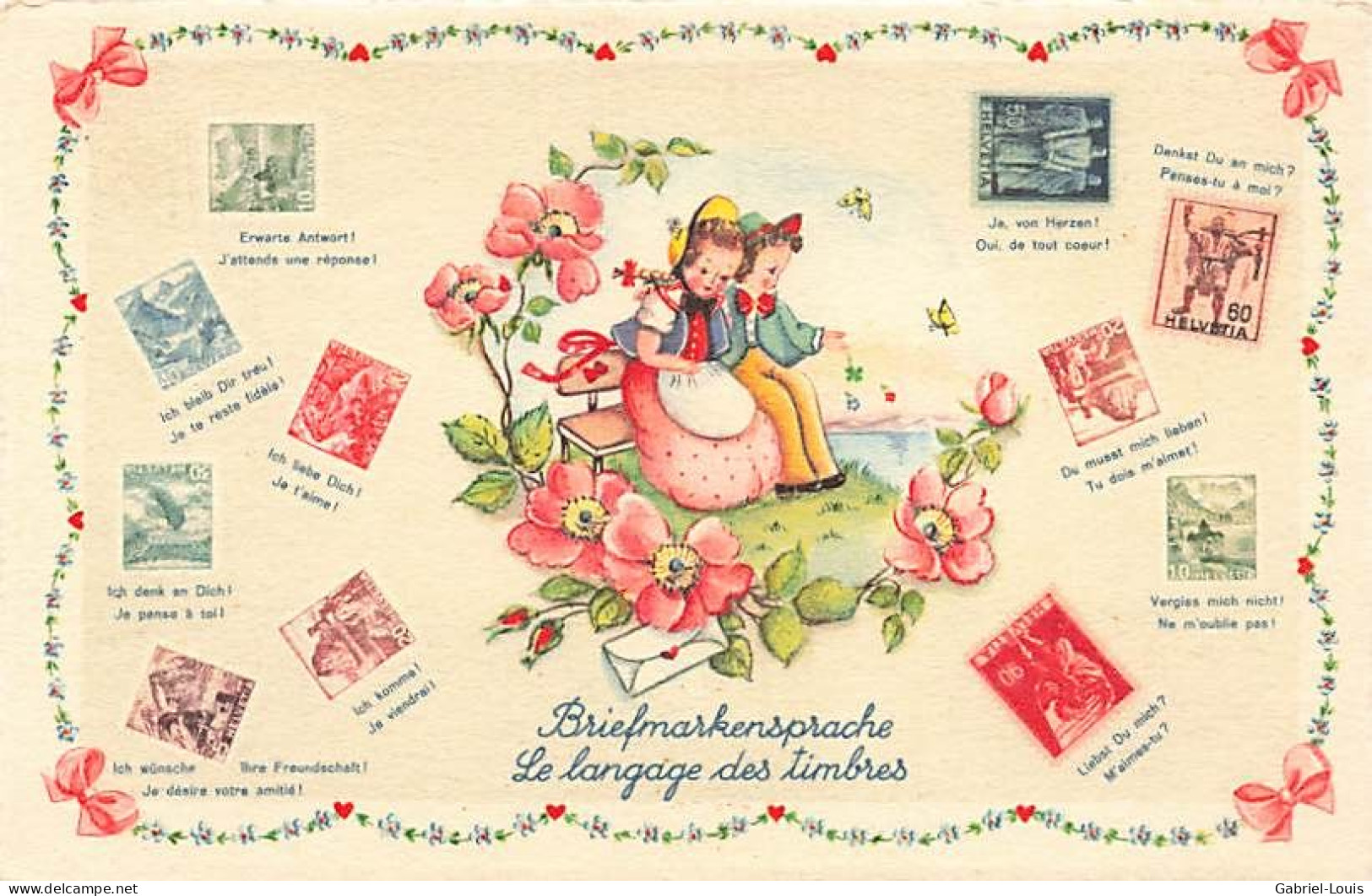 Le Langage Des Timbres Briefmarkensprache Helvetia Schweiz Suisse - Timbres (représentations)