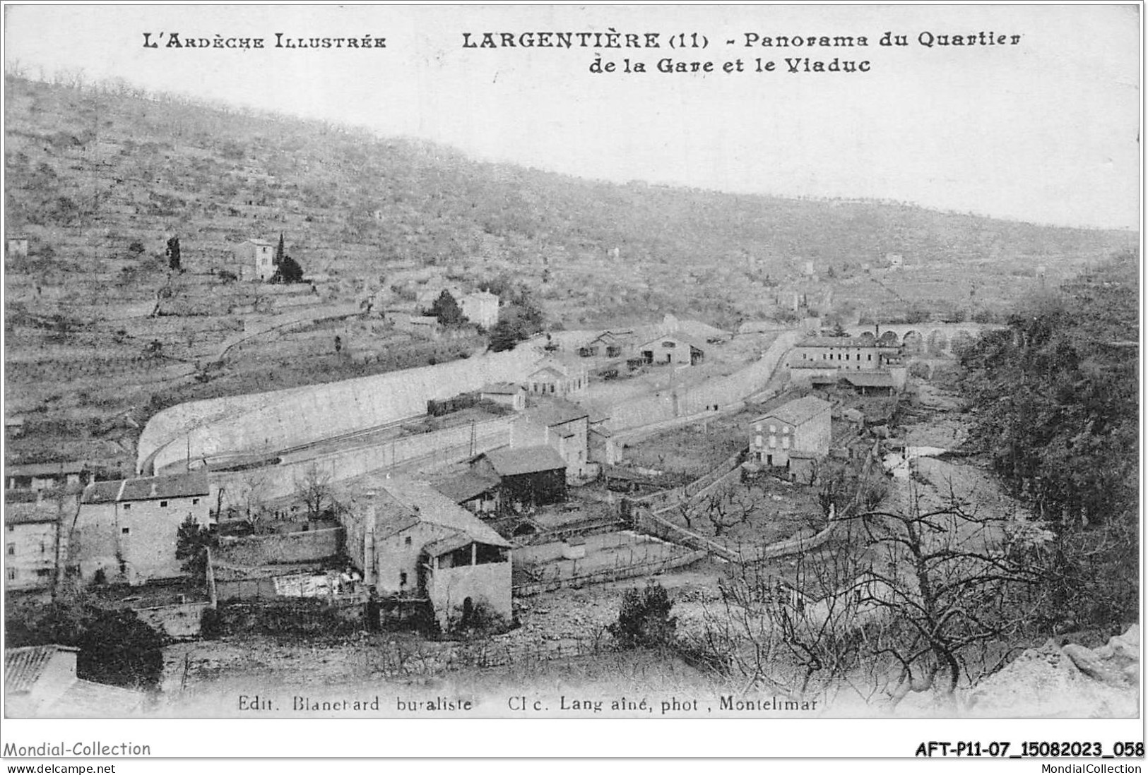 AFTP11-07-1037 - LARGENTIERE - Panorama Du Quartier De La Gare Et Le Viaduc - Largentiere