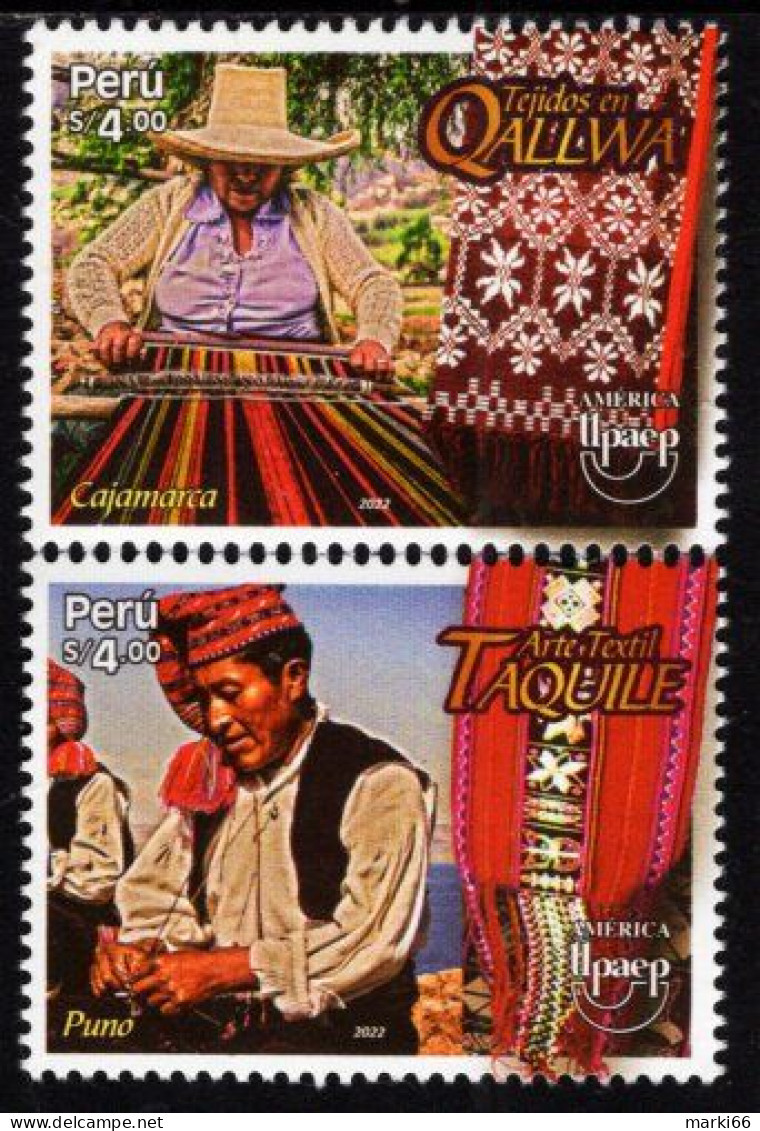 Peru - 2022 - America UPAEP - Traditional Arts - Mint Stamp Set - Perú