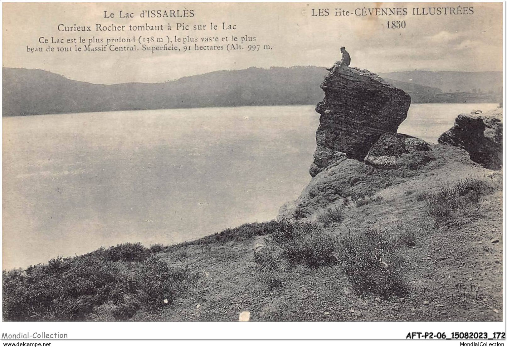 AFTP2-07-0187 - Le Lac D'issarlès - Curieux Rocher Tombant A Pic Sur Le Lac - Largentiere