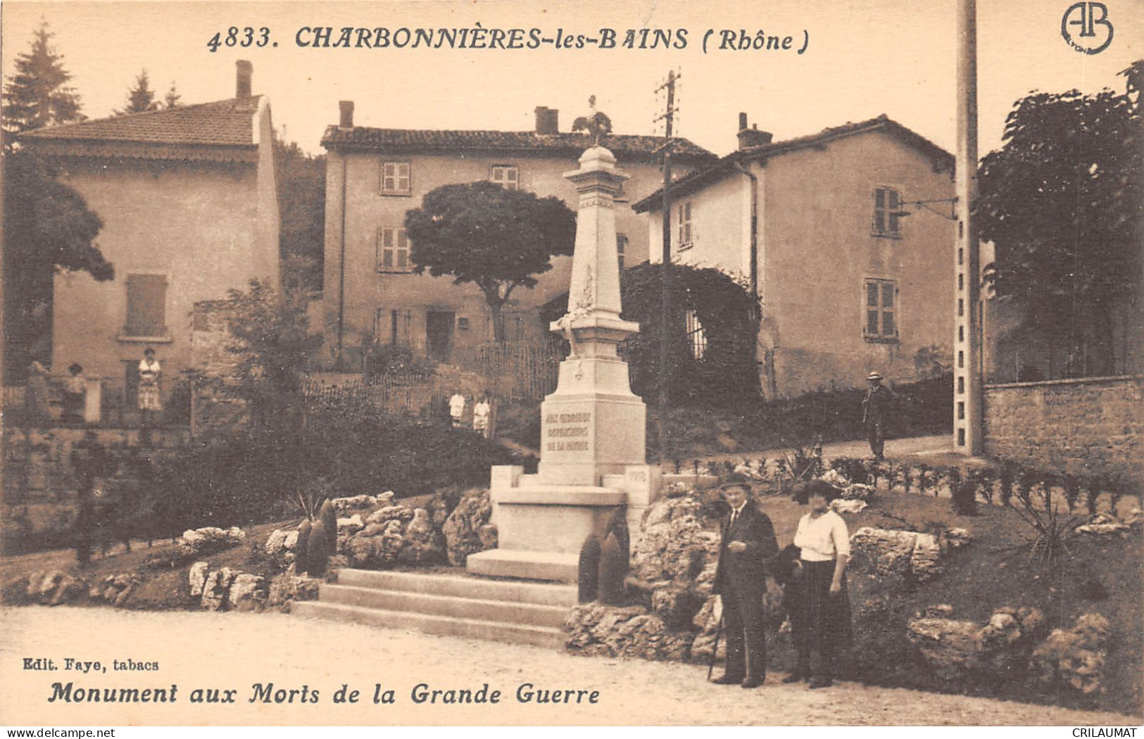 69-CHARBONNIERES LES BAINS-MONUMENT AUX MORTS-N°6030-C/0079 - Charbonniere Les Bains